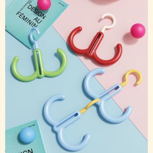 Multifunctional Rotating Clothes Hanger Portable Dopamine Hook Wardrobe Storage Rack Display Organizer for Scarves Ties Caps and Handbags