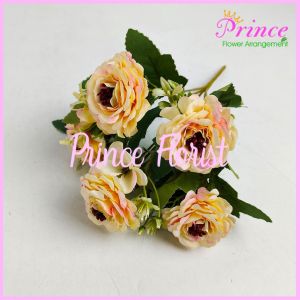 Bunga Peoni Chinese Cabang 5 Bunga artificial Imitasi kain untuk Hiasan dekorasi kamar cafe rumah dan dekorasi pelaminan atau wedding palsu kain artificial Import premium termurah