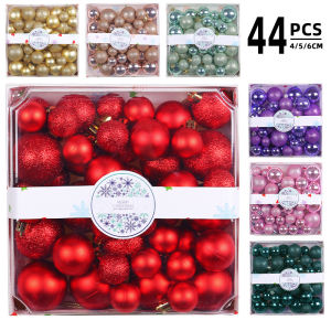 44pcs Christmas Balls Pendant Christmas Tree Hanging Ornament Merry Christmas Decoration Unique Design 2024 Navidad New Year Gif