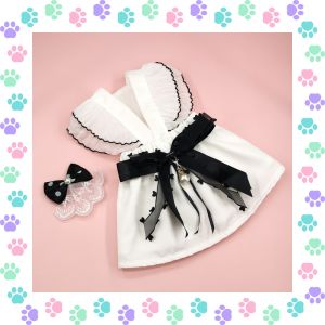 【Unbeatable Prices】 Whisker White Dog Clothes for Shih Tzu Female Shitzu Dog Dress with Flower Headwear Pearl Necklace Set for Pet Wedding Birthday Clothing Outfit