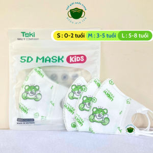 Set 200 chiếc khẩu trang 5D TRẺ EM Khẩu trang cho bé từ 0- 9 tuổi