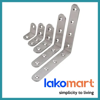 2 pcs Stainless Steel L Bracket Corner Angle Support Joint Multiple Sizes