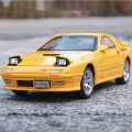 Miniatures 1:32 Mazda RX7 RX-7 FC INITIAL D Alloy Metal Diecast Car Model Toy Sound & Light Vehicle Toys For Boy Children Gifts. 