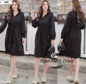 Dress 1095-80 Bahan Katun Paris Realpic LD 104 PJ 95 CM Korean Style