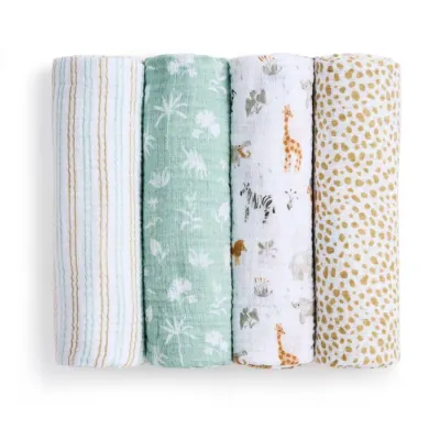 Aden + Anais Muslin Swaddle 4pk - Assorted Designs