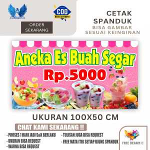Cetak Spanduk Banner ANEKA ES BUAH 5K  Costom Desain