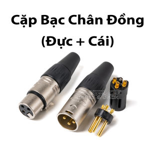 Rắc Canon Đực Cái Chân Đồng Vỏ Bạc giá 1 chiếc dùng hàn dây tín hiệu âm thanh J-CN | jack canon xlr giắc canon