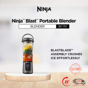 Ninja Portable Blender 530ml BC151SM USB-C Rechargeable Crushes Ice & Frozen Fruit BPA-Free Jar Cordless Smoothie Maker for Travel Gym Home