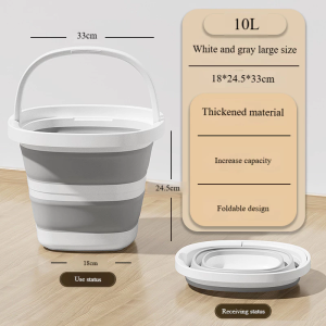 Folding Bucket Portable Silicone Folding Bucket Outdoor Travel Car Wash Fishing Plastic Housekeeping Cleaning