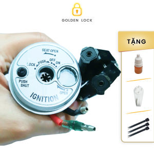 Bộ ổ khoá 8 cạnh xe Exciter 150 nắp từ (2 dây không khóa yên rời) chống trộm hàng Đài Loan