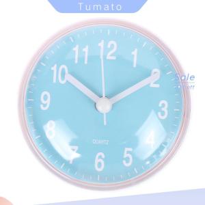 Tumato Mini Sucker Wall Clock Bathroom AntiFog Waterproof Kitchen Toilet Quartz Clock