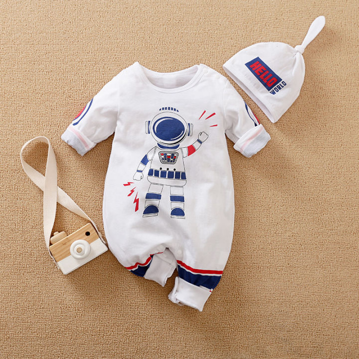 Baby Clothes 100% Cotton Long Sleeve Jumpsuit Space Man Print