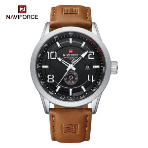 NAVIFORCE Original Watch for Mens Fashion Casual Leather Relo Waterproof Date Dual Tone Wristwatch NF9229