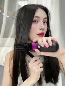 Portable Hair Straightener Brush USB Charging Cordless Hot Comb Ceramic Coating Ionic Anti Frizz Styling Tool