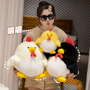 JOJO CASTLE Funny Fat Chicken Plush Toys Pillow Soft Simulation Cute Plushie Dolls Neck Pillow Stuffed Animal for Boys Girls Festival for Girlfriend