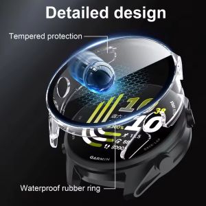 Tempered Glass Case For Garmin Forerunner 170 Screen Protector Full Cover Protective Bumper Shell