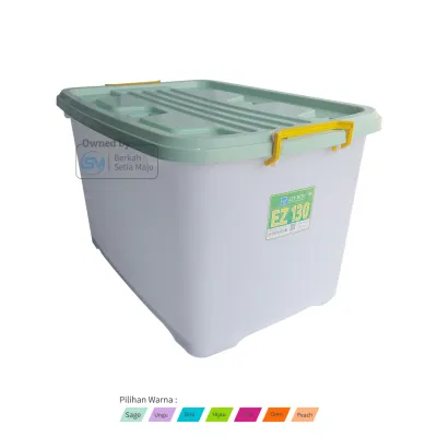 Box Container Jumbo 150 Liter dengan 8 Roda Kotak Penyimpanan murah serbaguna Plastik BPA Free 130 95 82 75 L