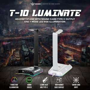 Headset Stand with Sound Card NYK NEMESIS LUMINATE T10 | Stand Headset | Penyangga Headset Gaming
