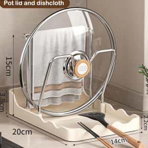 Space-Saving Pot Lid Organizer Rack HeavyDuty Foldable Utensil Stand with Removable Water Catch Tray