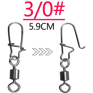 50PCS Fishing Swivels Bearing Connector Pin 10LB-110LB Saltwater Stainless Steel Ring High Strength Ball Bearing Swivels Jig