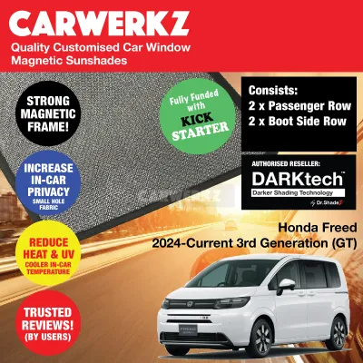 CERTIFIED ORIGINAL Dr Shadez DARKtech Honda Freed 2024-Current 3rd Generation (GT) Customised Japan MPV Window Magnetic Sunshades