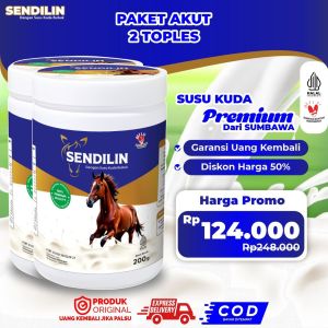 PAKET HEMAT 2 TOPLES SENDILIN SUSU KUDA BUBUK SUMBAWA LIAR PLUS HERBAL ORIGINAL200GR Atasi Nyeri Sendi