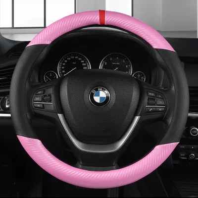 【Worldwide Delivery】 36cm Carbon Fiber Car Steering Wheel Cover Size S for Honda Civic Ciimo Jade SUZUKI Alto NISSAN Juke Auto Acces