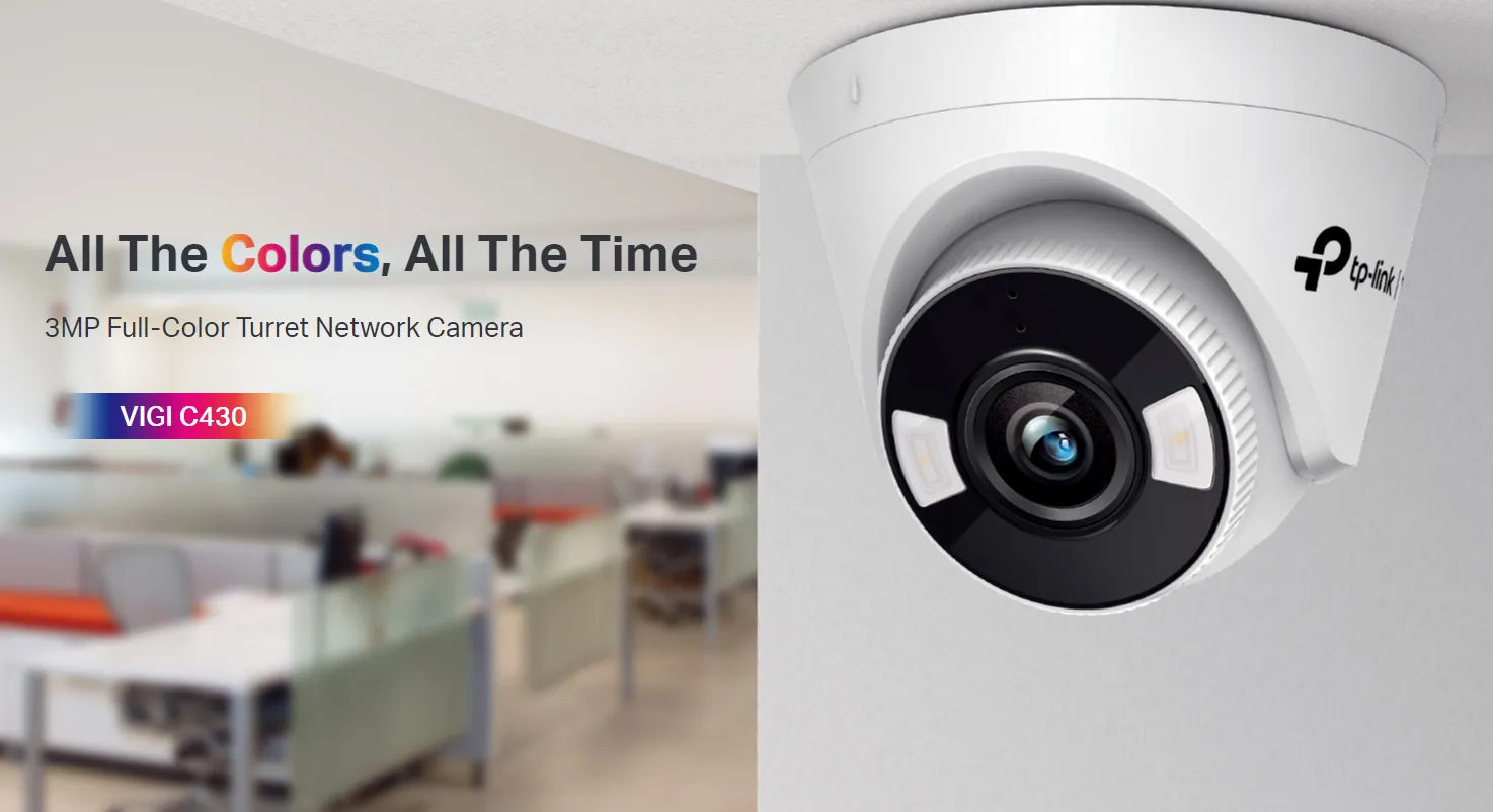 TP-Link CCTV Vigi C430 3MP Full-Color Turret Network Camera - (4mm/2 ...