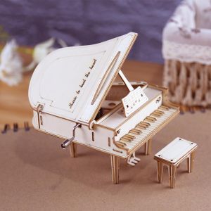 Đồ chơi lắp ghép gỗ 3D Mô hình Hộp nhạc Đàn Piano H607 Laser