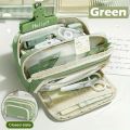 Kawaii Pencil Case 3 Compartments Pen Holder Pouch Large Capacity Cute Pen Holder Storage Box Students Stationery Organizer. 