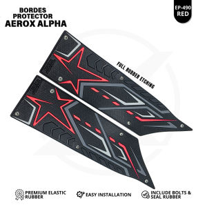 Karpet Aerox New ALPHA TURBO 2025 Bordes Protector - Panel Step Floor Pelindung Pijakan Kaki Exie Art