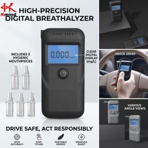 KMIND Máy Kiểm Tra Độ Cồn Thở Kỹ Thuật Số Chuyên Nghiệp Màn Hình LCD Máy Dò Độ Cồn Chính Xác Cầm Tay Động Để Kiểm Tra Lái Xe Say Rượu