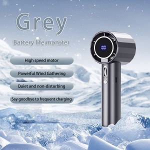4000MAH Handheld Turbo Fan With Led Display And 100 Wind Speed Adjustment Long-lasting High Speed Fan Usb Charging