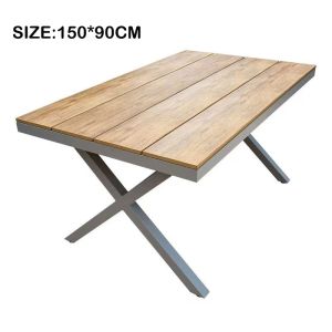 Outdoor Heavy Duty Courtyard Table Commercial Grade Wood Long Table Balcony Table Waterproof Worry Free