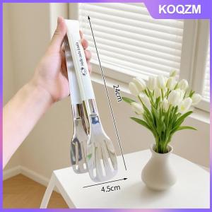 KOQZM Stainless Steel Food Tongs Kitchen Utensils Buffet Cooking Tool Anti Heat Bread Clip Pastry Clamp For Desserts Salads Barbecue