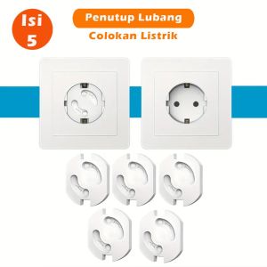 DADIDU - Isi 5 Penutup Lubang Colokan Listrik Otomatis Pelindung Bayi Anak - Alat Pengaman StopKontak Tutup Socket Cover Lubang Colokan Listrik