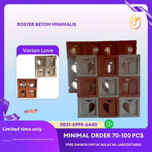 Roster beton minimalis varian motif  Hiasan dinding  Warna putih merah abu Lubang angin anti tampias