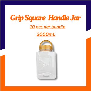 10 pcs | Grip Square Handle Jar | Candy Jar