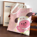 Cute Loopy Strawberry Bear Chiikawa Student Tuition Bag Tote Bag Cartoon Canvas Beg Shoulder School Bag Oxford Cloth Tuisyen Beg Murah Loopy小海狸草莓熊帆布单肩包大容量. 