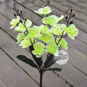 bunga anggrek orchid 5 cabang / bunga hias artificial anggrek plastik