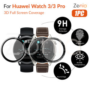 Zenia 1PC 20D HD Full Screen Curved Edge Full Coverage Protector Film for Huawei Watch 3/3 Pro Watch3 46mm 48mm Smart Sport Watch HD 9H 3D Protective Glass Explosion-proof Anti Scratch Film Accessories