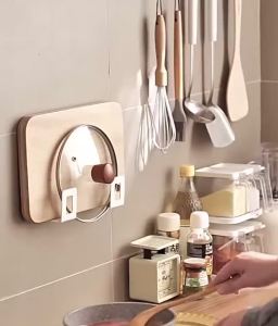 Kitchen Rack Punch-free Wall-mounted Chopping Board Placement Rack Pot Cover Rack Storage Shelf