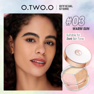 O.TWO.O Light Three Grid Filter Loose Powder Brighten Corrector Dark Yellow Redness Oil Control Setting Finishing Powders