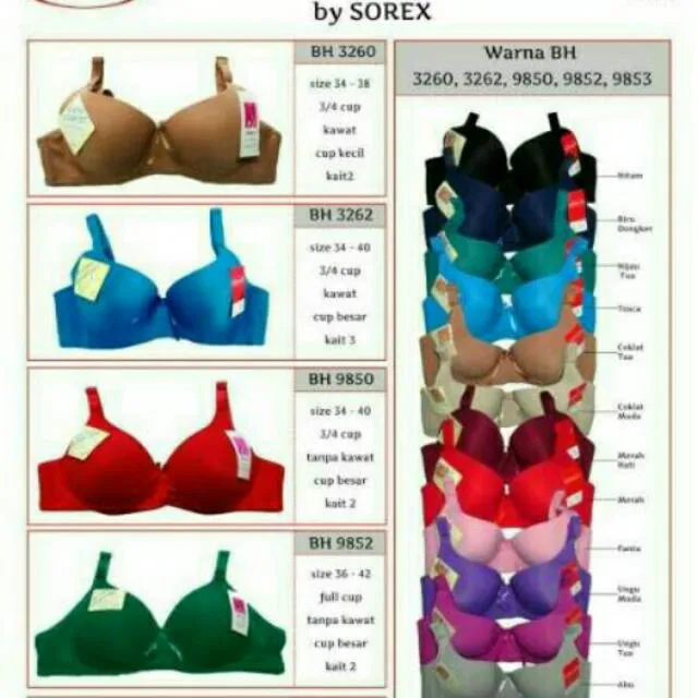 Bh Sorex 3260 Extra Comfort Pakai Kawat Bra Dalaman Wanita - 34
