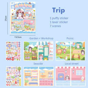 3D Puffy Sticker Activity Book For Kids Early Learning Educational Toys For Toddlers Buku Stiker Kanak-Kanak 贴纸书