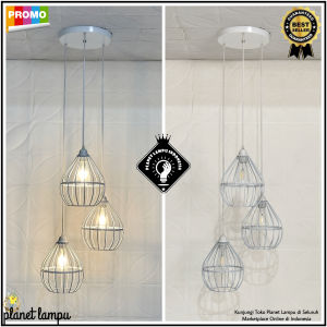 Lampu Gantung Hias Minimalis Oval 3 IN 1