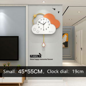 Jam Dinding Simple and Fashion Mute Minimalist Clock Vintage Swing Clouds Wall Clocks Decorations 挂钟 壁钟