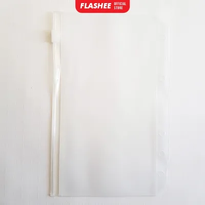 Flashee Kantong Zipper Multiring PVC Binder A6 Ring 6 Kantong Keuangan Tempat Budget Uang Bulanan