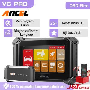 ANCEL V6 PRO OBD2 Scanner 12V Pemindai Mobil Sistem Penuh WIFI Bluetooth ECU Coding Key Programmer Alat Diagnostik Mobil Dengan 25+ Reset Kontrol Dua Arah Uji Aktif Periksa Pembaca Kode Mesin Untuk Semua Mobil Universal