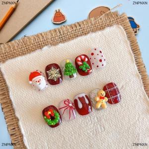 [COD] ZNPNXN 12 Grid Christmas Series Nail Art Jewelry Cartoon Santa Claus Elk Snowman Nail Charms Resin Nail Art Decoration DIY Nails Designs